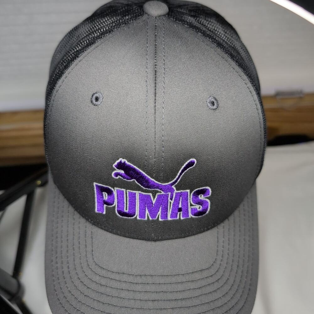 Richardson 112 PUMAS Hat Gray Purple Mesh Back Snapback Trucker Cap - Excellent - Picture 7 of 13